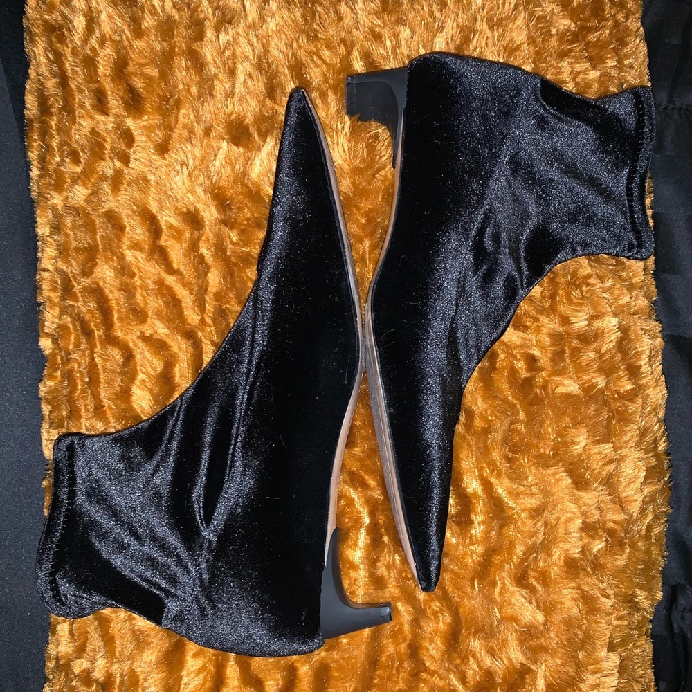 Zara Velvet Ankle Sock Booties
